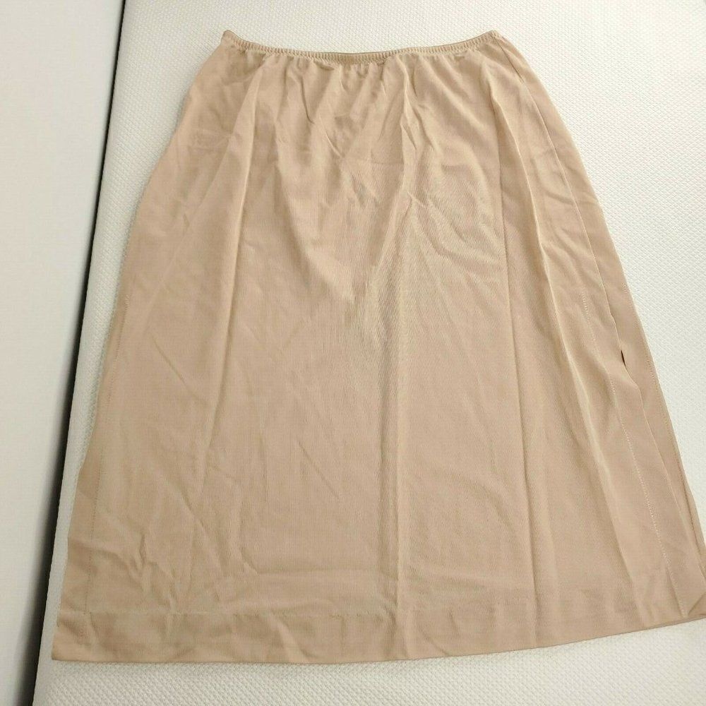 Vintage 70s Formfit Rogers Nylon Beige Nude Half Slip S